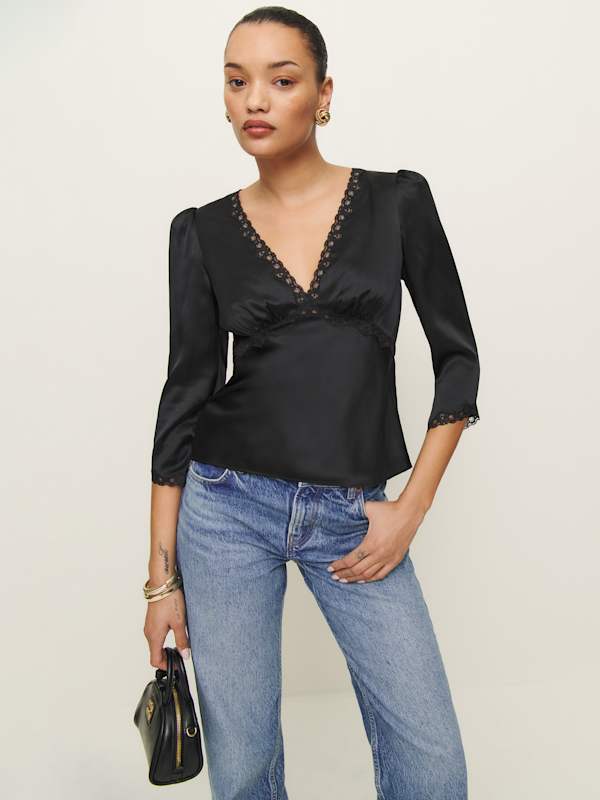 Ellery Silk Top - Black